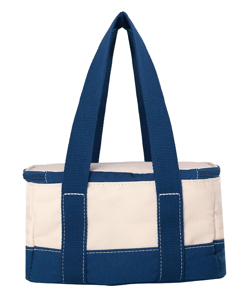 Lands' End Rectangular Small Cooler Bag Insulated 1.5 Gal, Canvas Soft with Tote Handles and Zip Closure