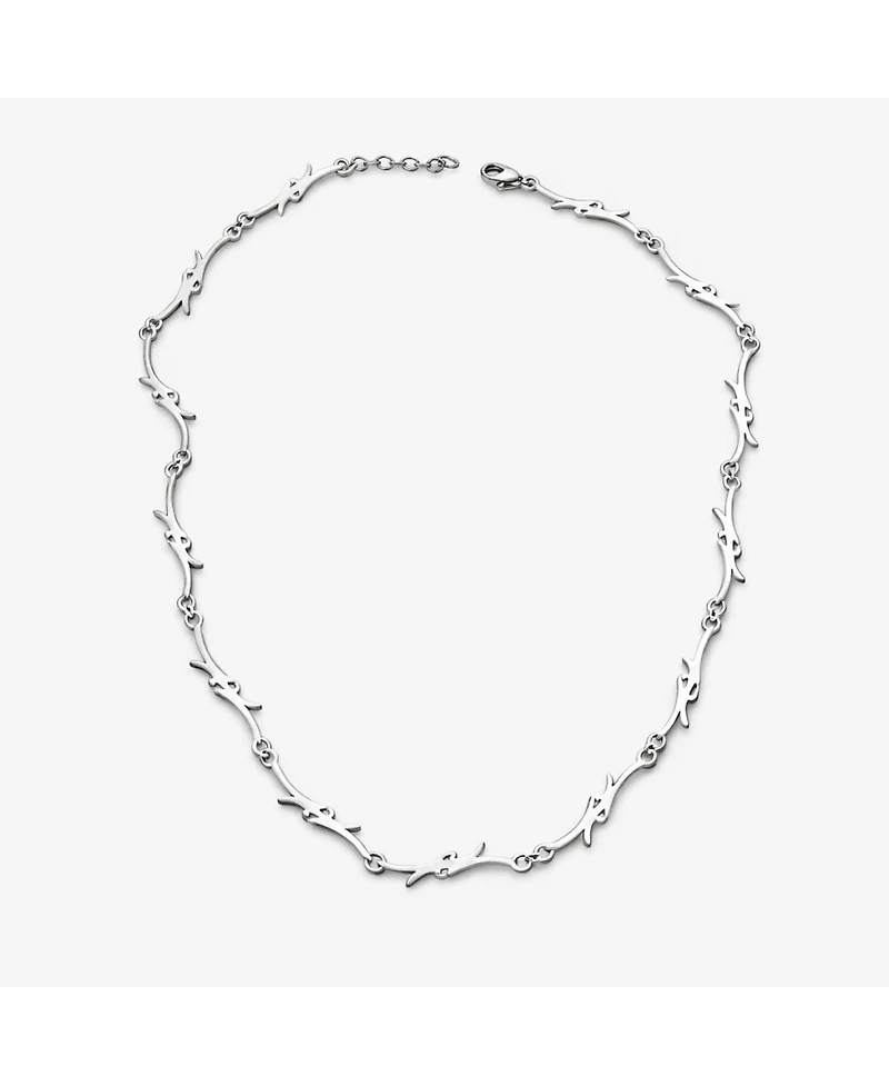 Rebl Jewelry Silver Barbed Wire Necklace