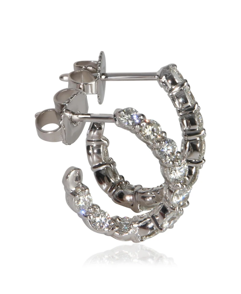 Pre-Owned Tiffany & Co Platinum Diamond Inside-Out Hoop Earrings