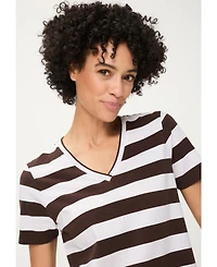 Olsen Women's Stripe V-Neck T-Shirt