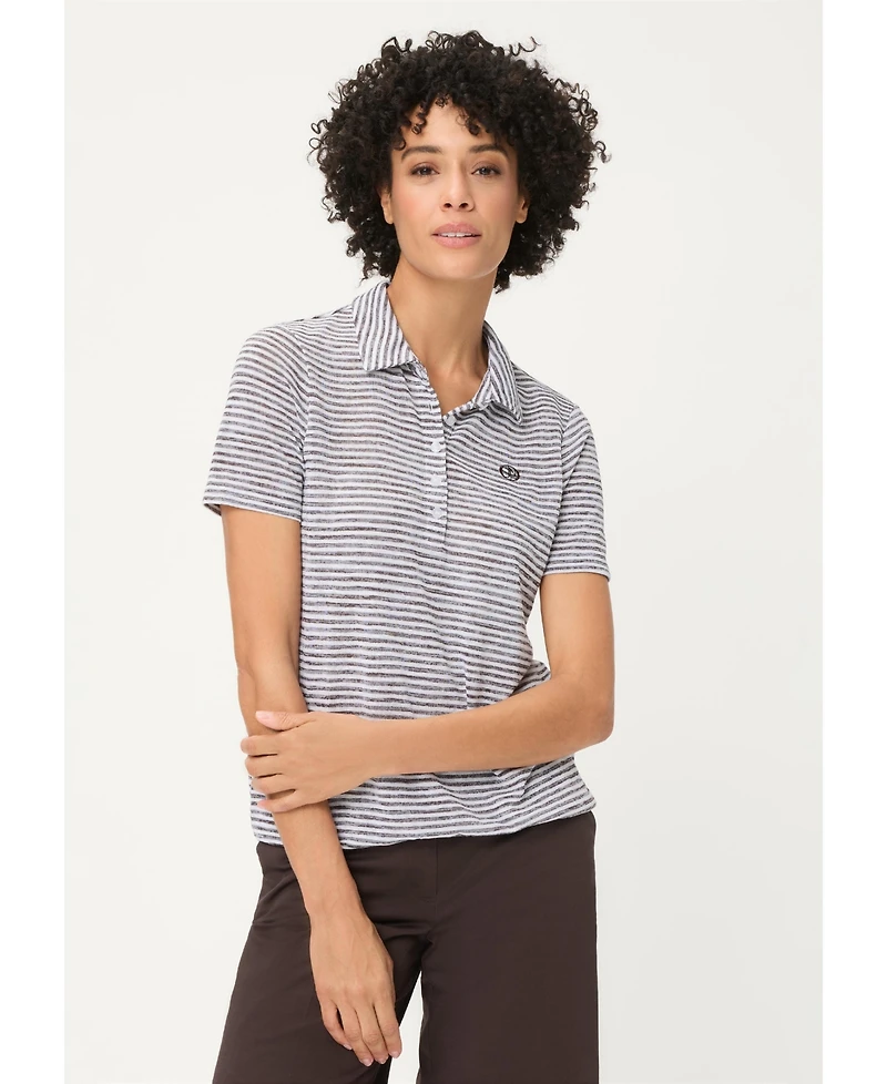 Olsen Women's Striped Polo T-Shirt
