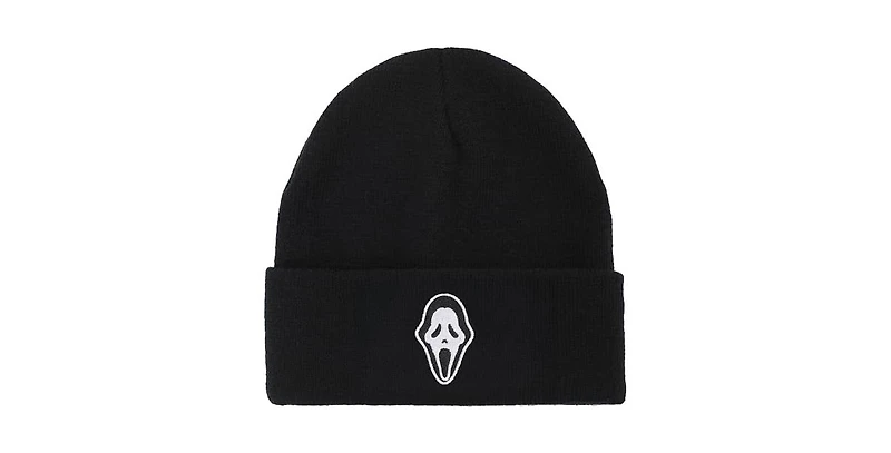 Ghostface Men's Embroidered Face Logo On Black Cuff Beanie