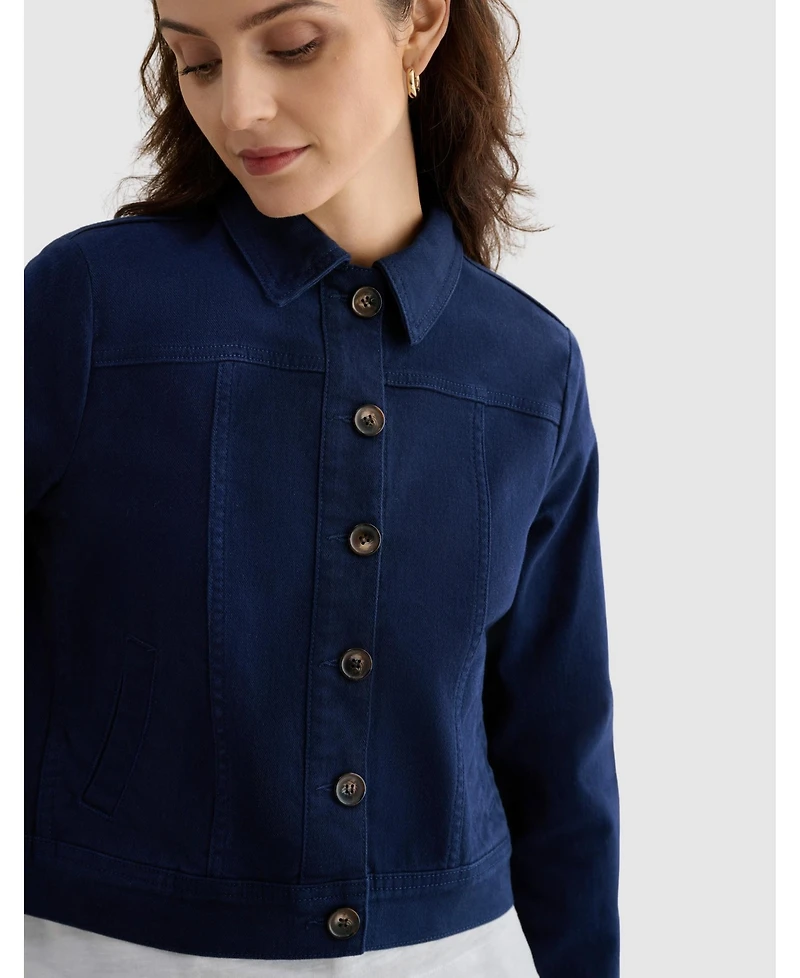 Hobbs London Women's Selborne Boxy Cropped Denim Jacket