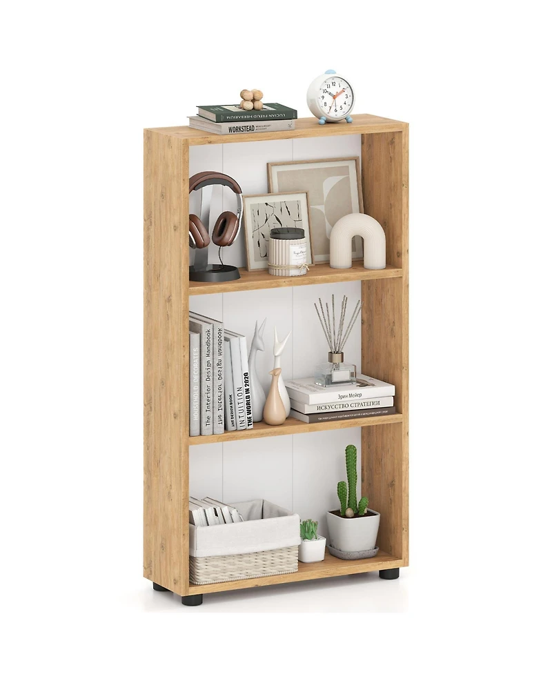 Gymax 42'' Bookshelf 3-Tier Bookcase with Anti-Tipping Kit for Living Room Home Office