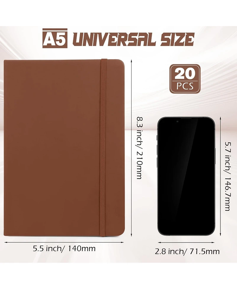 Gnuadz Lined Journal Notebooks A5 Hardcover Pu Leather Wide Ruled