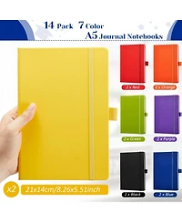 Gnuadz Lined Journal Hardcover Notebook College Ruled Pen Holder Pu Leather