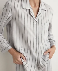 Mango Women's Front Pocket Striped Pajama Shirt