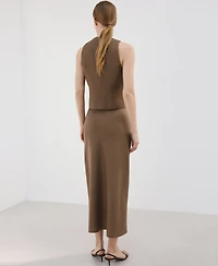 Mango Women's Linen-Blend Straight Skirt