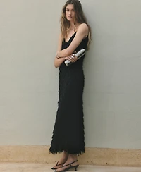Mango Women's Long Frayed Dress