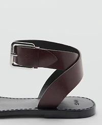 Mango Women's Buckle Leather Sandals