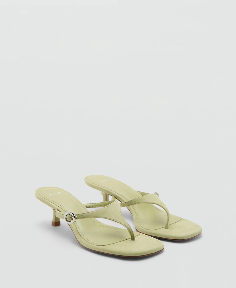 Mango Women's Kitten-Heel Leather Sandals