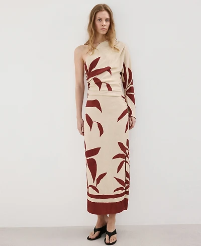 Mango Women's Gathered Body Asymmetrical Dress