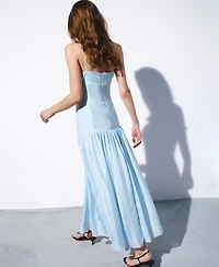 Mango Women's Ruched Long Dress