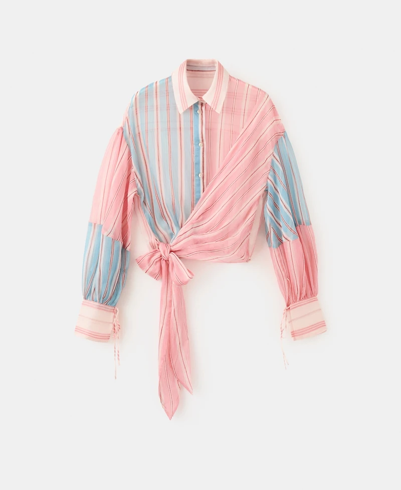 Mango Women's Bow Striped Blouse
