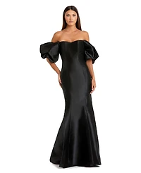 Mac Duggal Petite Sweetheart Off The Shoulder Puff Sleeve Gown