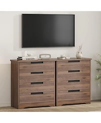 gaomon 4 Drawers Nightstand for Bedroom, Modern Bedside Table with Built-in Handles Design, For Living Room, Bedroom, Entryway
