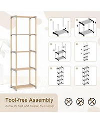 Gymax 5-Tier Bookshelf with Open Shelves Freestanding Storage Organizer for Home Office