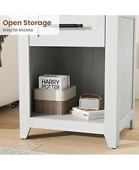 gaomon Farmhouse Nightstand with Charging Station