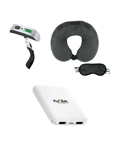 Pursonic The Savvy Traveler s Essential Trio: Electronic Luggage Scale, Memory Foam Travel Pillow, and Ultra-Compact Wireless Power Bank