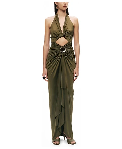 Nocturne Women's Cut-Out Halter Maxi Dress