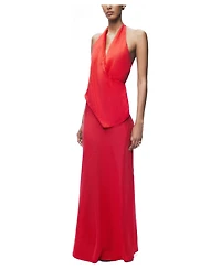 Nocturne Women's Asymmetric Open-Back Halter Maxi Dress