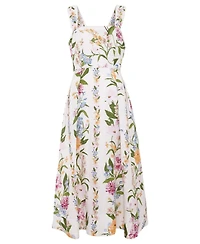 Phase Eight Women's Lucia Linen Blend Square Neck Midi Dress