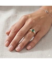 Simona Radiant Bezel-Set Rectangle Pearshaped Cz Ring