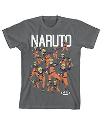 Naruto Character Squad Youth Charcoal Gray Graphic Tee