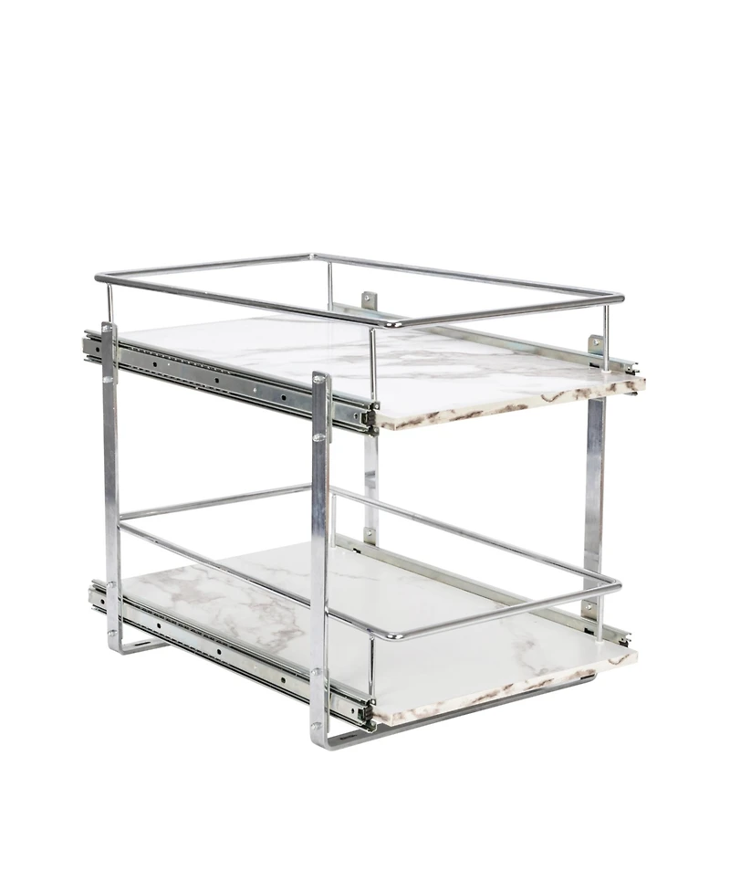 Household Essentials Glidez Steel Pull-Out Storage Organizer, 2-Tier Design