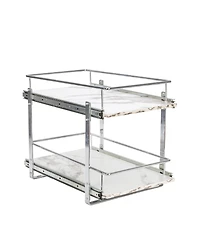 Household Essentials Glidez Steel Pull-Out Storage Organizer, 2-Tier Design