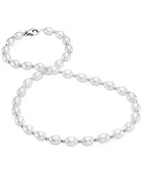 Macy's Rice Pearl (7-8mm) Beaded Necklace in Sterling Silver
