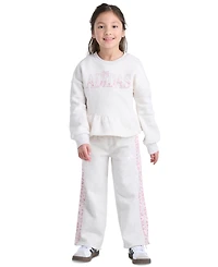 adidas Girls' 2T-6X Long-Sleeve Sweatshirt and Pants, 2-Piece Set