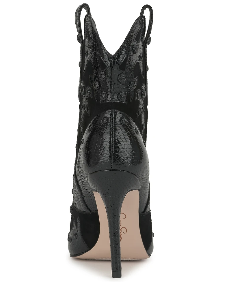 Jessica Simpson Women's Palieve Stiletto Studded Western Dress Booties