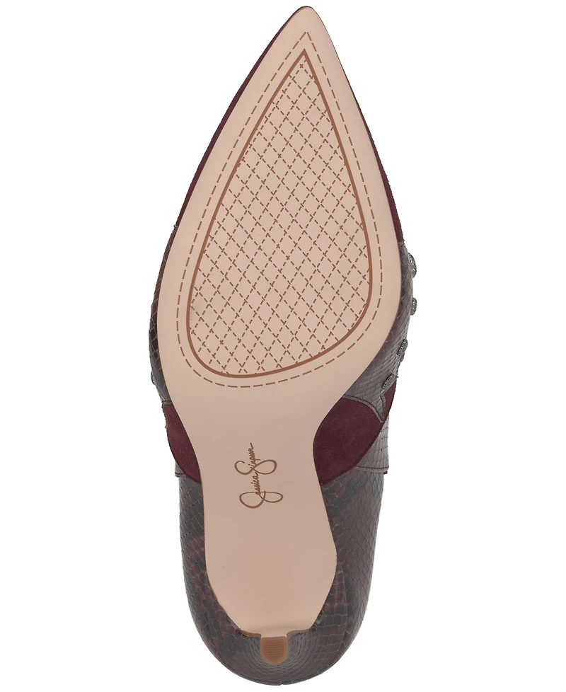 Jessica Simpson Women's Palieve Stiletto Studded Western Dress Booties
