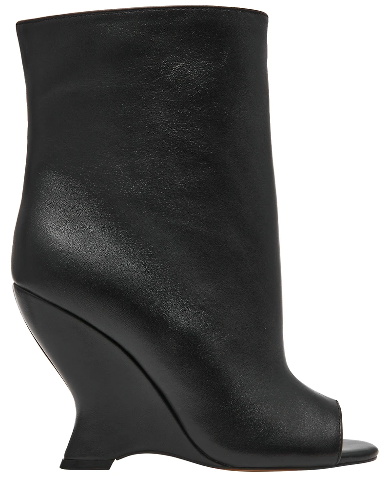 Steve Madden Women's Rylix Peep Toe Sculpted Wedge Booties