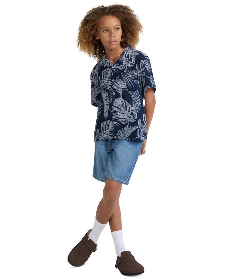 abercrombie kids Boys' 5-18 Gauze Camp Shirt