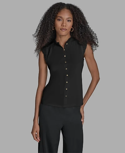Bcbg Women's Sleeveless Button Down Blouse