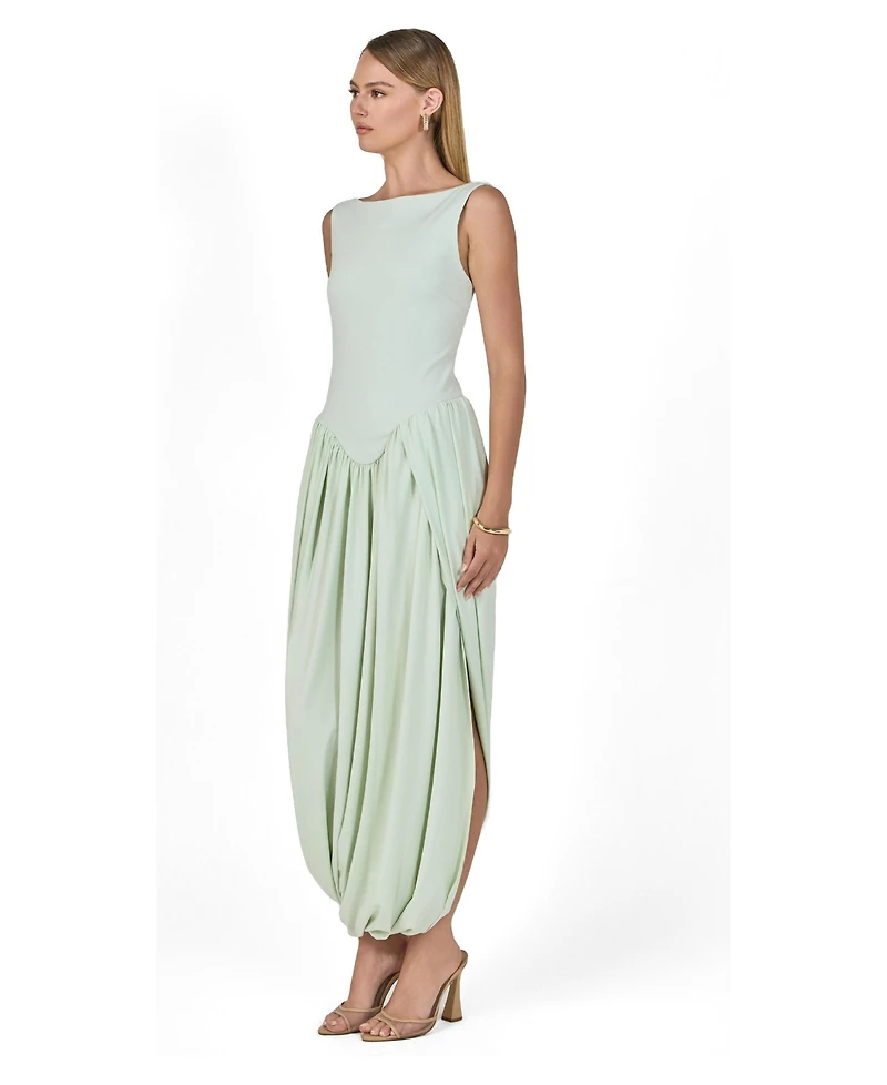 endless rose Women's Contrast Flowy Maxi Dress