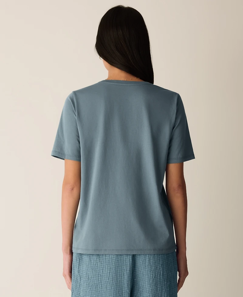 Eileen Fisher Women's Short-Sleeve Round Neck T-Shirt, Regular & Plus