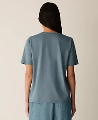 Eileen Fisher Women's Short-Sleeve Round Neck T-Shirt, Regular & Plus