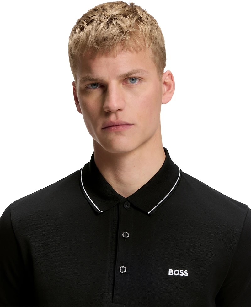 Boss by Hugo Men's Tonal Logo Slim-Fit Polo Shirt