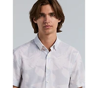 Perry Ellis Men's Slim-Fit Feather Print Short-Sleeve Shirt