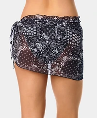 California Waves Women's Bandana Print Swim Cover Up Sarong, Macy's Exclusive