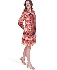Eliza J Women's Long-Sleeve Float Short Shirt Dress