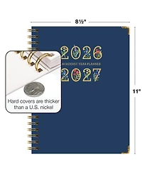 Gnuadz Hardcover Academic Planner 2026-2027 14 Month Daily Weekly Monthly Agenda Bookmark Pocket Folder Sticky Notes