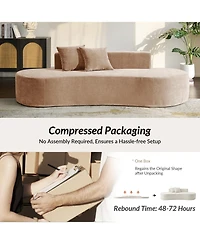 Hulala Home Nerio 94" Modern No Assembly Required Compressed Cloud Sofa
