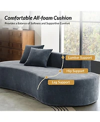 Hulala Home Nerio 94" Modern No Assembly Required Compressed Cloud Sofa