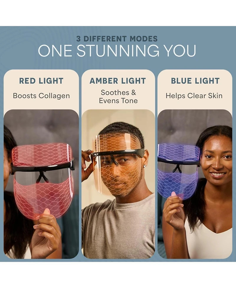 LifePro VizaCure Led Face Mask for Light Therapy - Black Led Mask for Face and Neck Care - Portable Led Light Therapy Device.