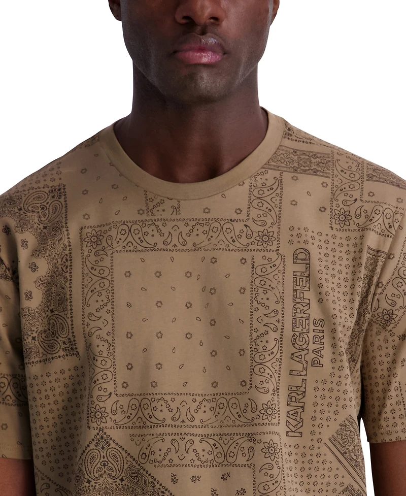 Karl Lagerfeld Paris Men's Bandana Print T-Shirt