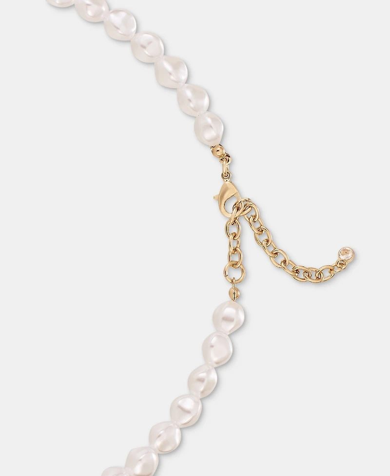 On 34th Heart Imitation Pearl Pendant Necklace, 16" + 2" extender, Macy's Exclusive